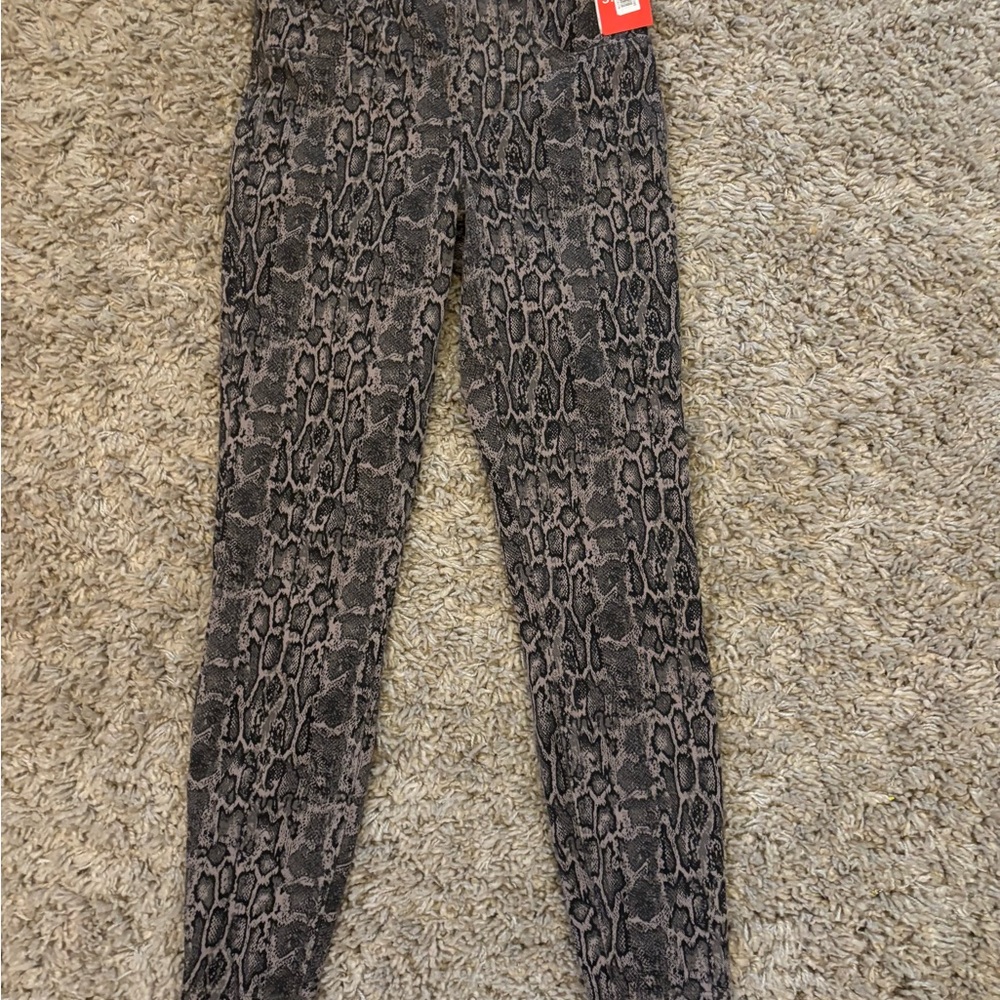 Spanx Black and tan Snakeskin Leggings